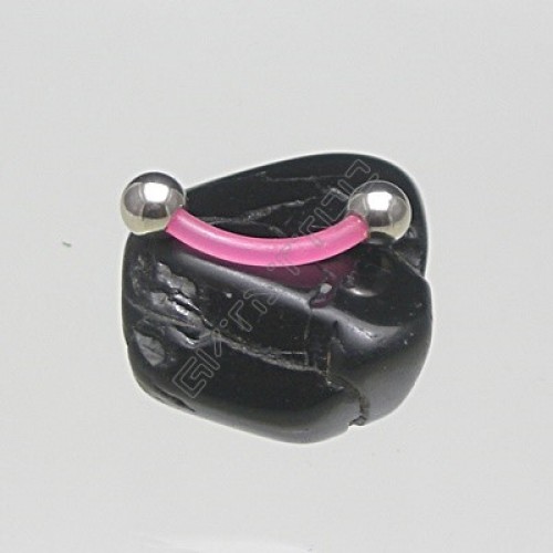 Microbell Curvo Bioflex Haste Rosa Esfera 4mm Aço
